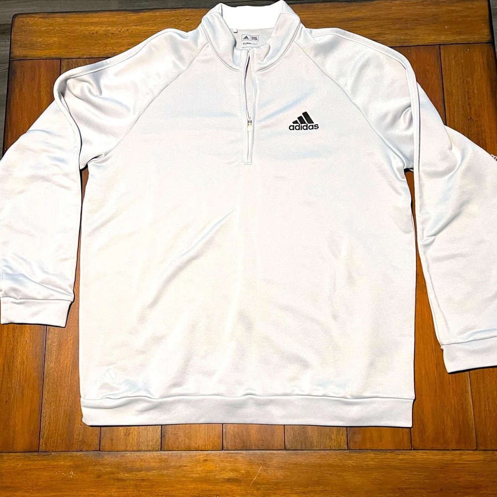 Adidas Climalite 1/4 Zip Pullover Golf Jacket Mens Size L Large Gray